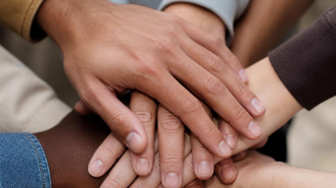 hands overlapping