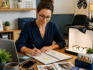 Woman at desk working